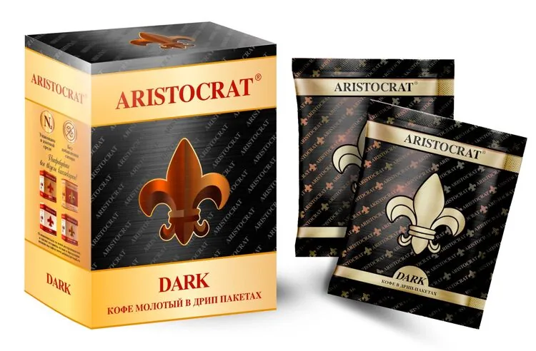 Кофе молотый в дрип пакетах ARISTOCRAT DARK 1 кор/5 саше 