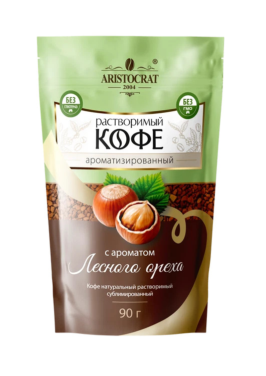Кофе растворимый ARISTOKRAT "Лесной орех",90г