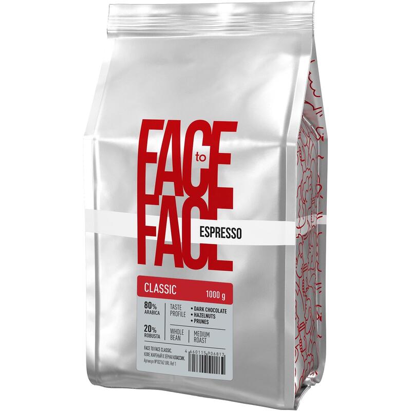 Кофе в зернах  Face to Face Классик 80/20, 1кг/6 шт