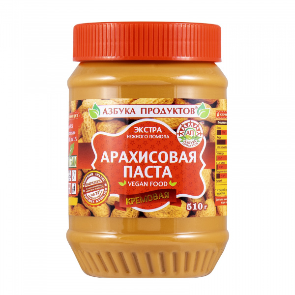 Арахисовая паста "Азбука продуктов экстра", 510г/12шт
