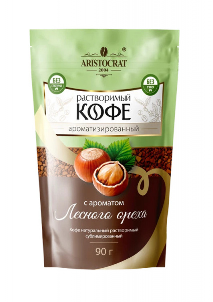 Кофе растворимый ARISTOKRAT "Лесной орех",90г