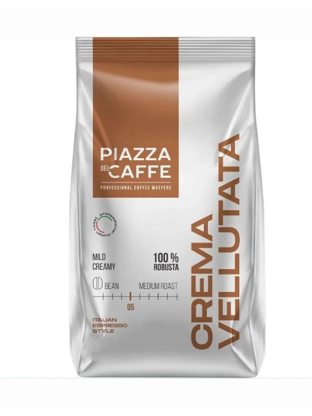 Кофе в зернах Piazza crema vellutata, 900г/6 кг