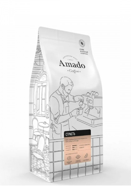 Кофе в зернах АМАДО Страсть 60/40 1 кг